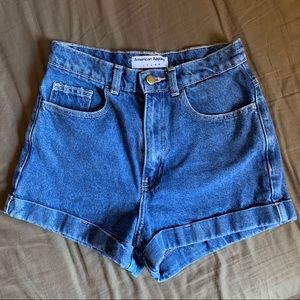 High waisted denim shorts